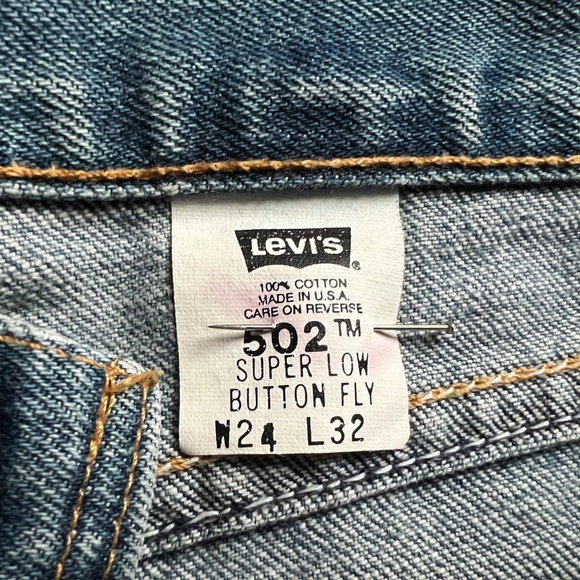 VTG Levi’s 502 buttonfly deadstock 100% cotton jeans Women 24x32 XS, NWOT USA! - Picture 3 of 14